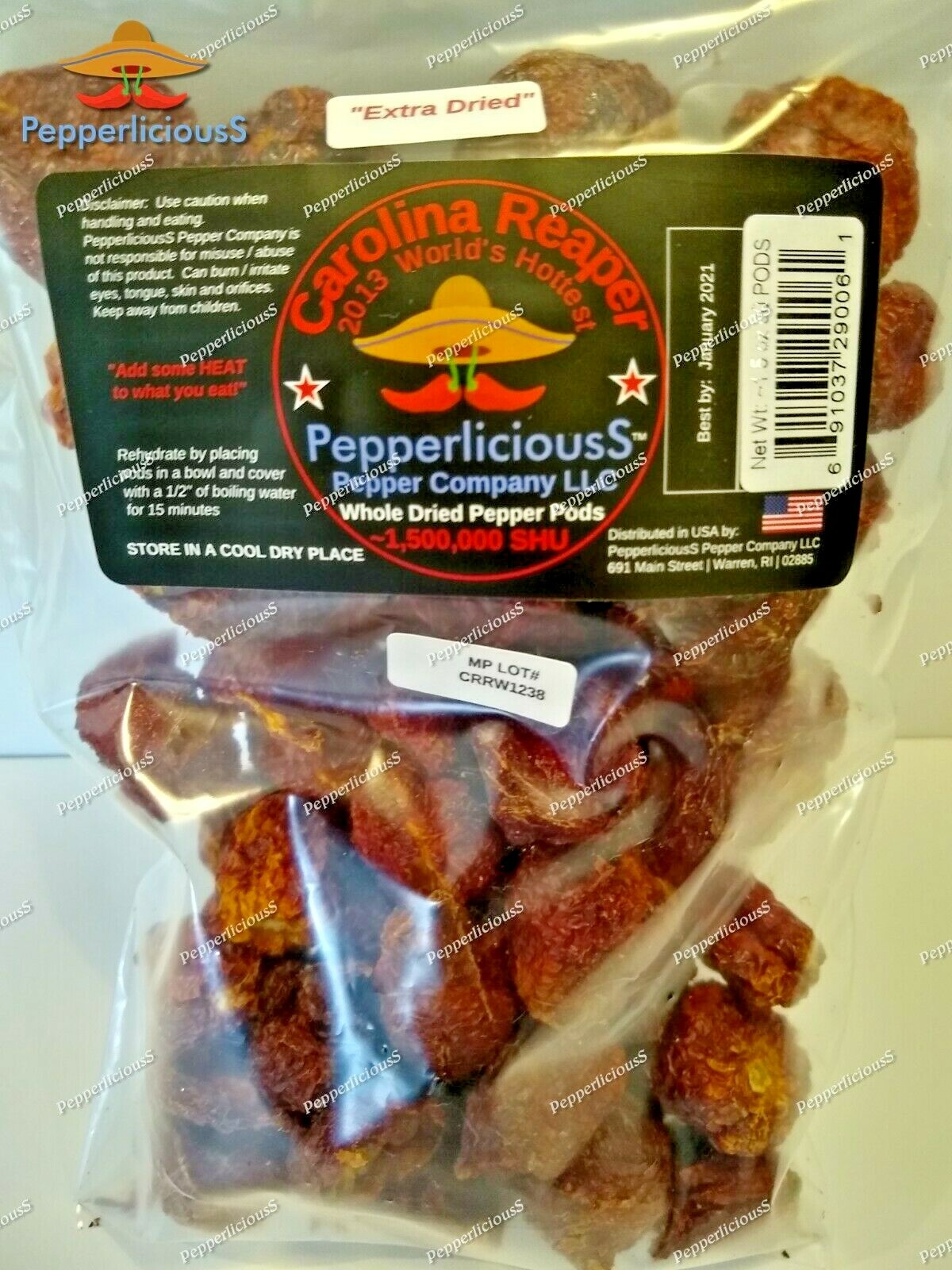 50 “EXTRA DRIED” CAROLINA REAPER Pods – WORLDS HOTTEST CHILI PEPPER – Super Hot