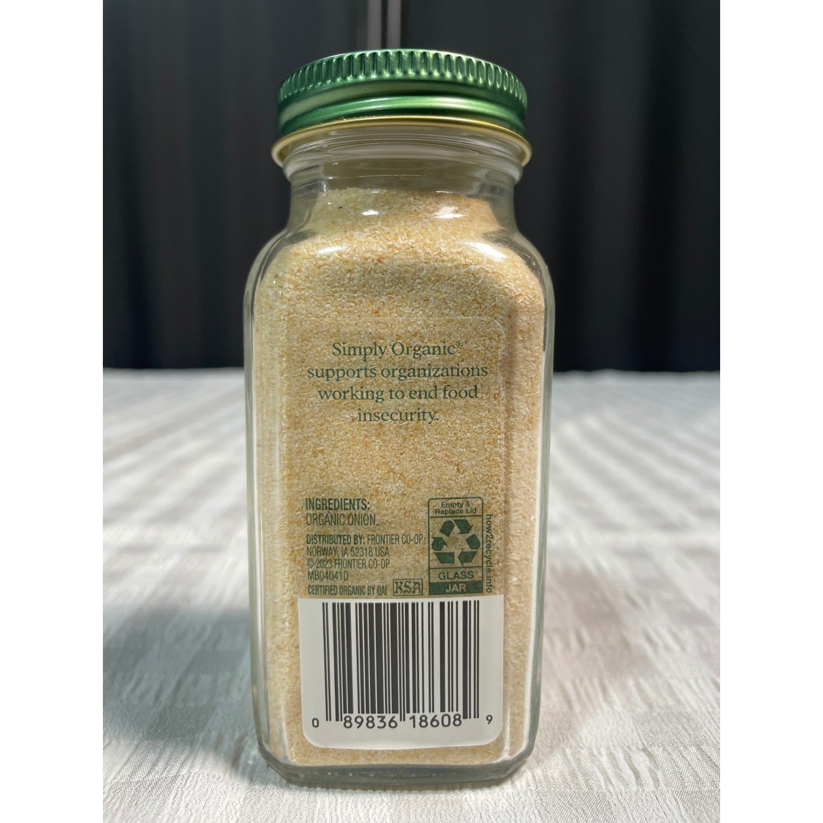 Simply Organic Onion Powder 3 oz Glass Jar USDA Organic Lot of 5 Spice Exp 2027