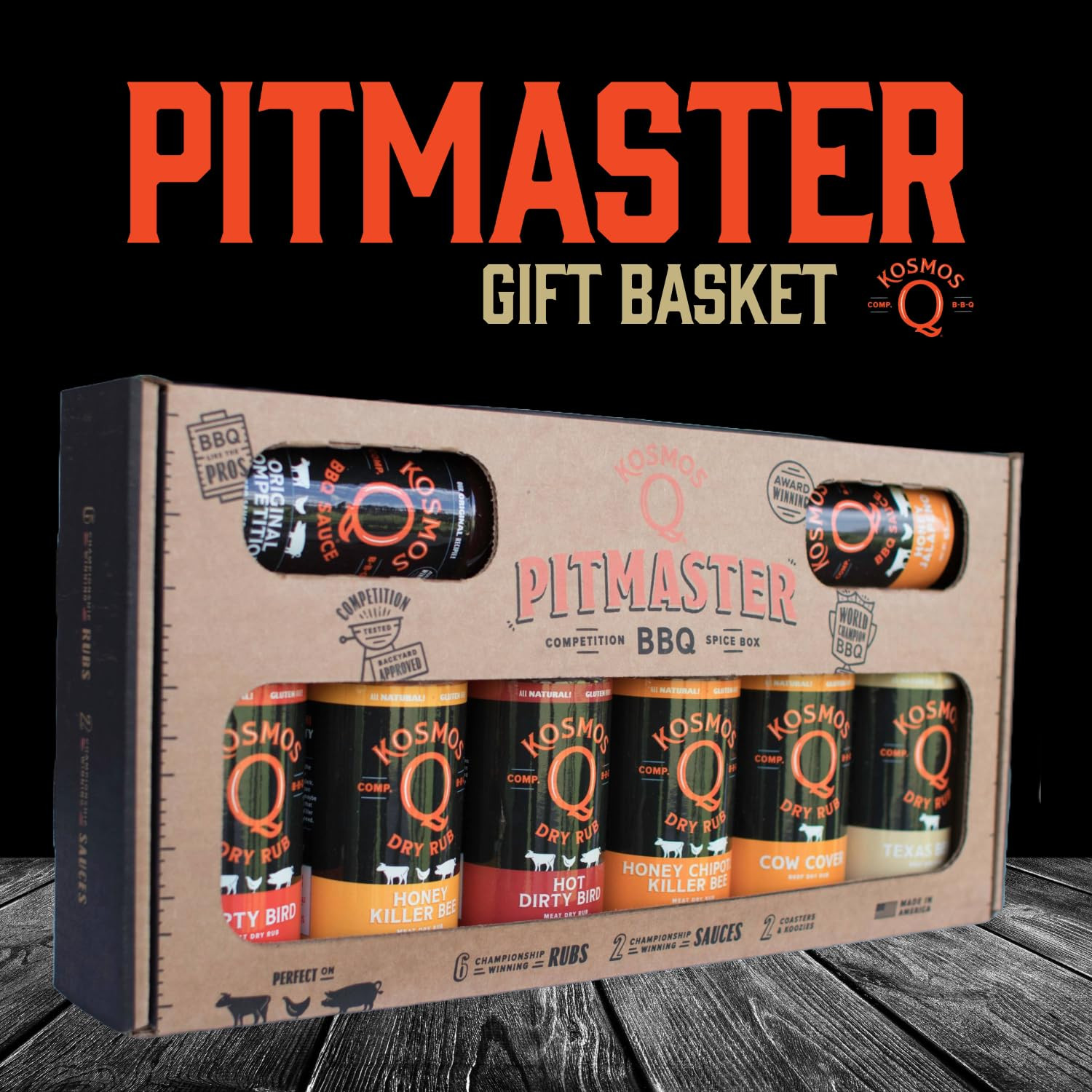 Kosmos Q BBQ Pitmaster Gift Set for Men, Father’s Day Gift for Him, 8 Flavor BBQ