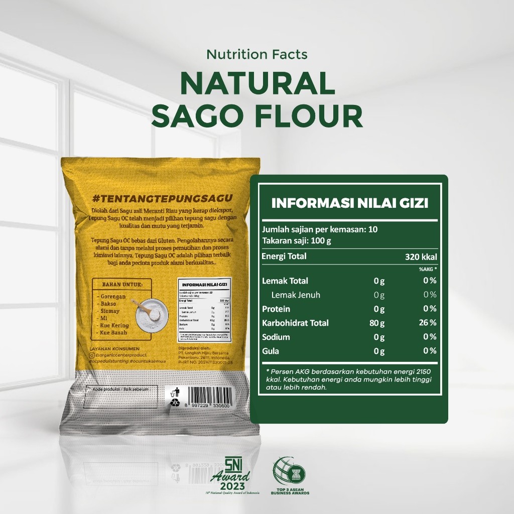 Sago Flour 1kg Gluten Free Natural Organic Baking Starch Powder Cooking