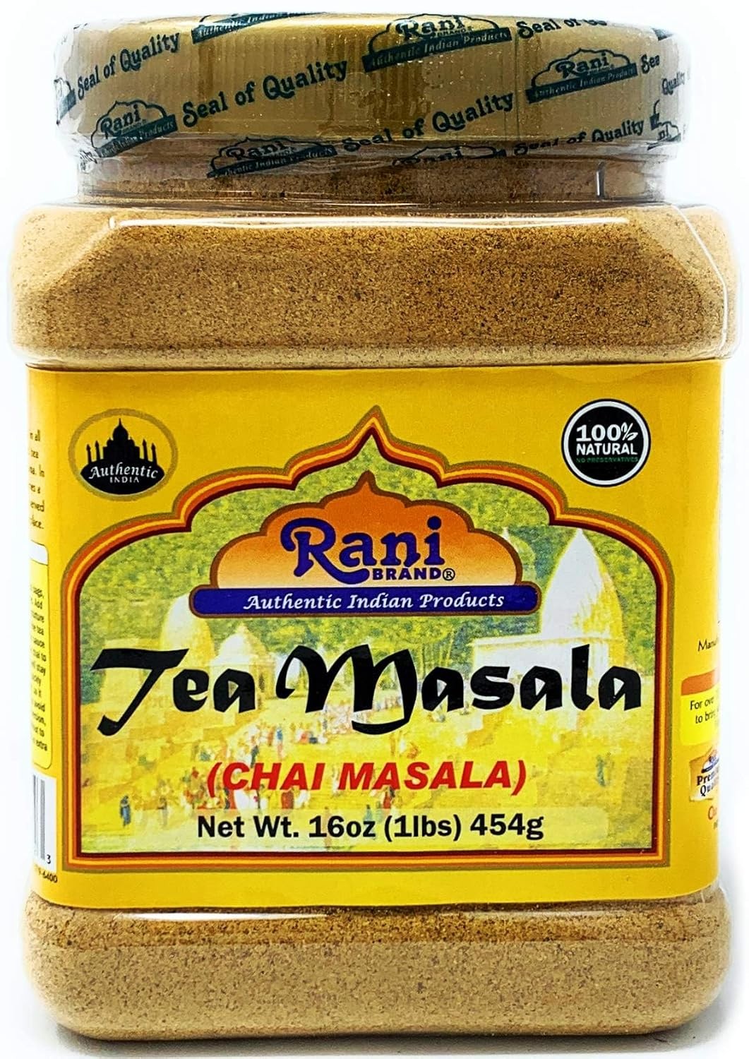 Rani Tea (Chai) Masala Indian Spice Blend 16oz (1lb) 454g Bulk PET Jar