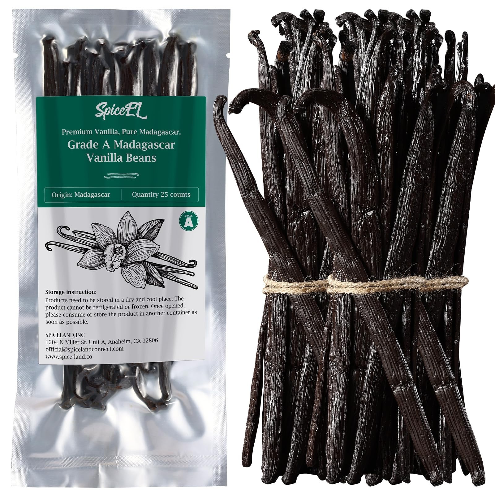 Madagascar Vanilla Beans Grade A Vanilla Pods for Making Extract, Whole 5″ – …