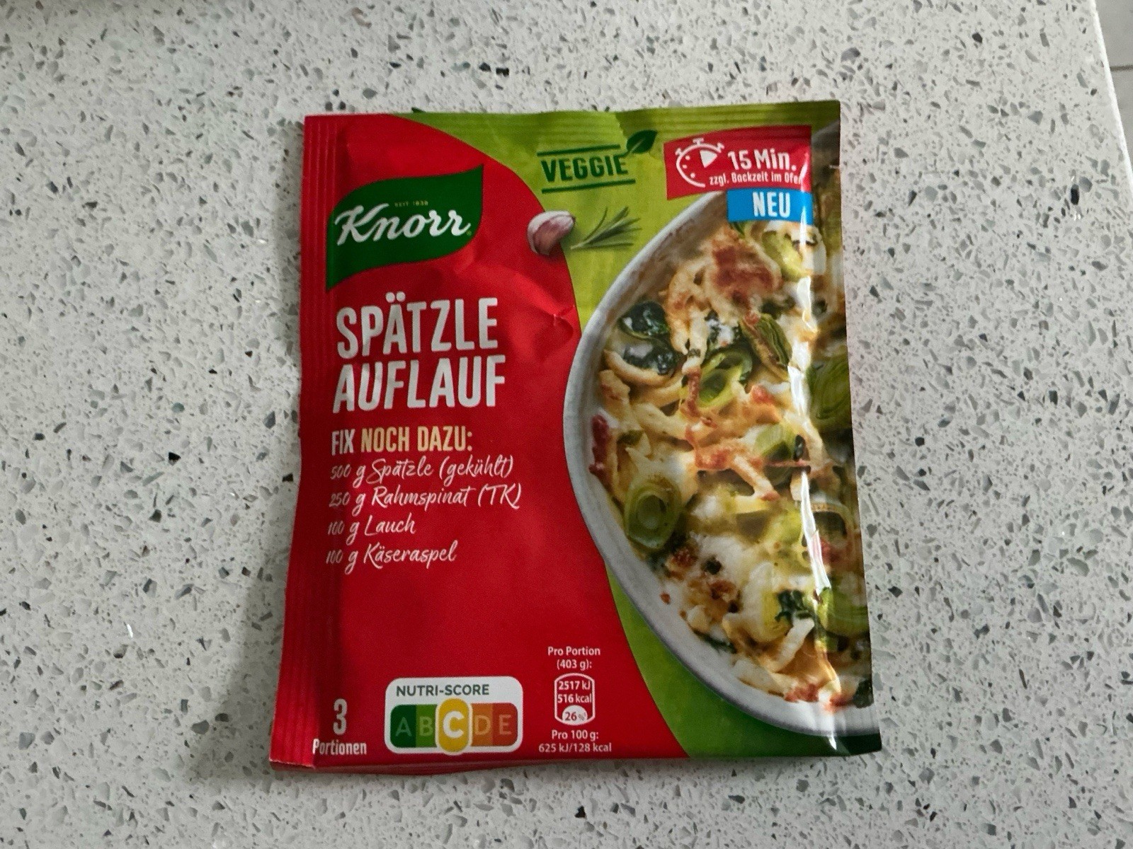 KNORR FIX FOR SPÄTZLE VEGGIE CASSEROLE GRATIN 40G / 1.41OZ MADE IN GERMANY NEW