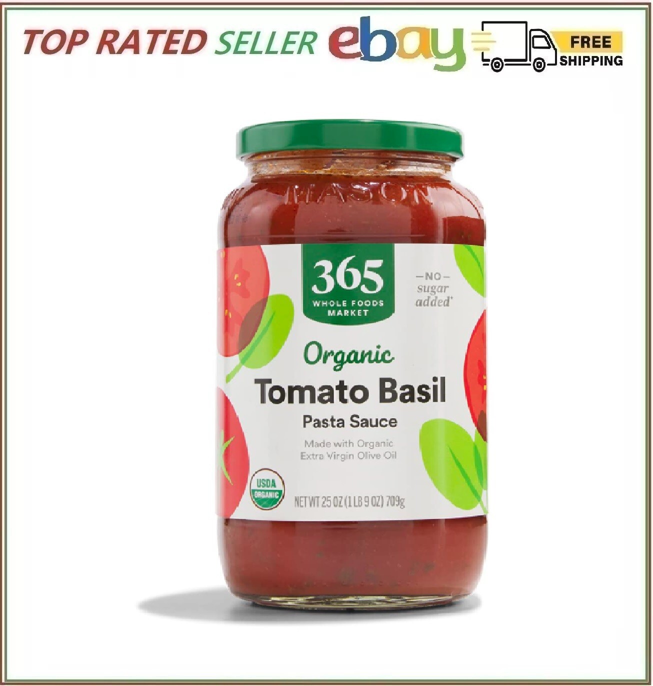 365 by Whole Foods Market, Organic Tomato Basil Pasta Sauce, 25 Ounce