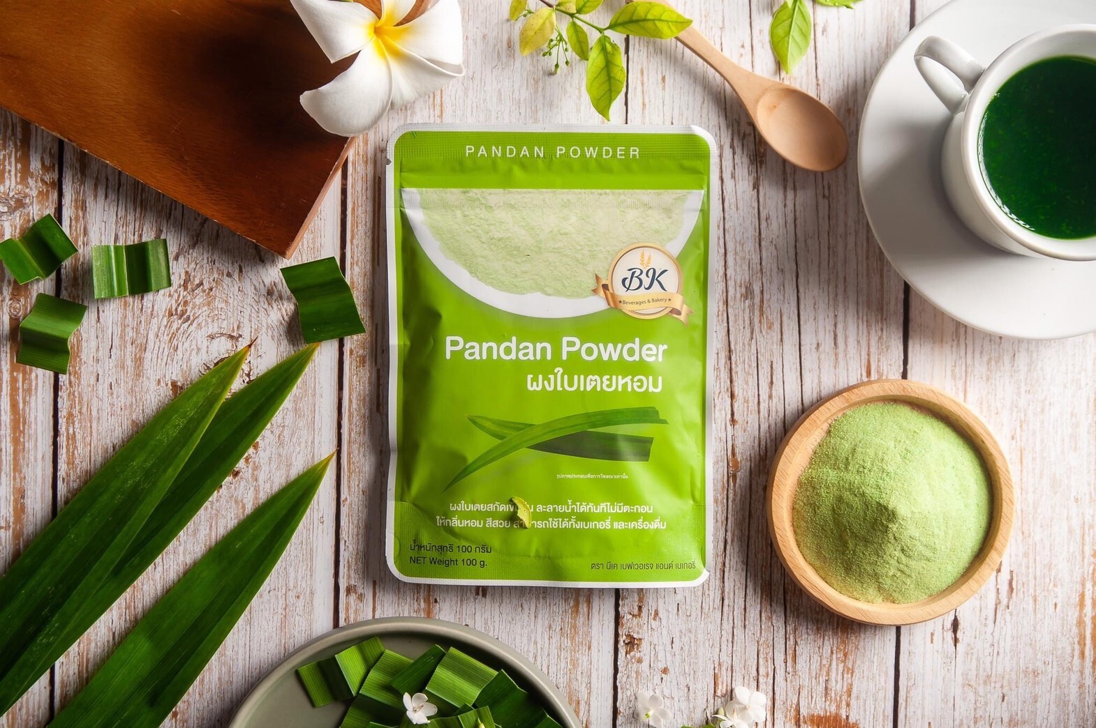 Dried Pandan Powder Natural Pandan Leaves Powder Bakery Thai Dessert Drink,100g