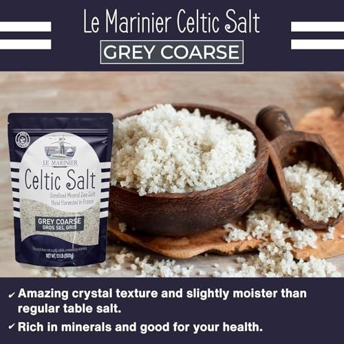 Organic Grey Coarse Sea Salt – 1.1lb (Pack of 2) – Mineral Rich, Unrefined, Natu