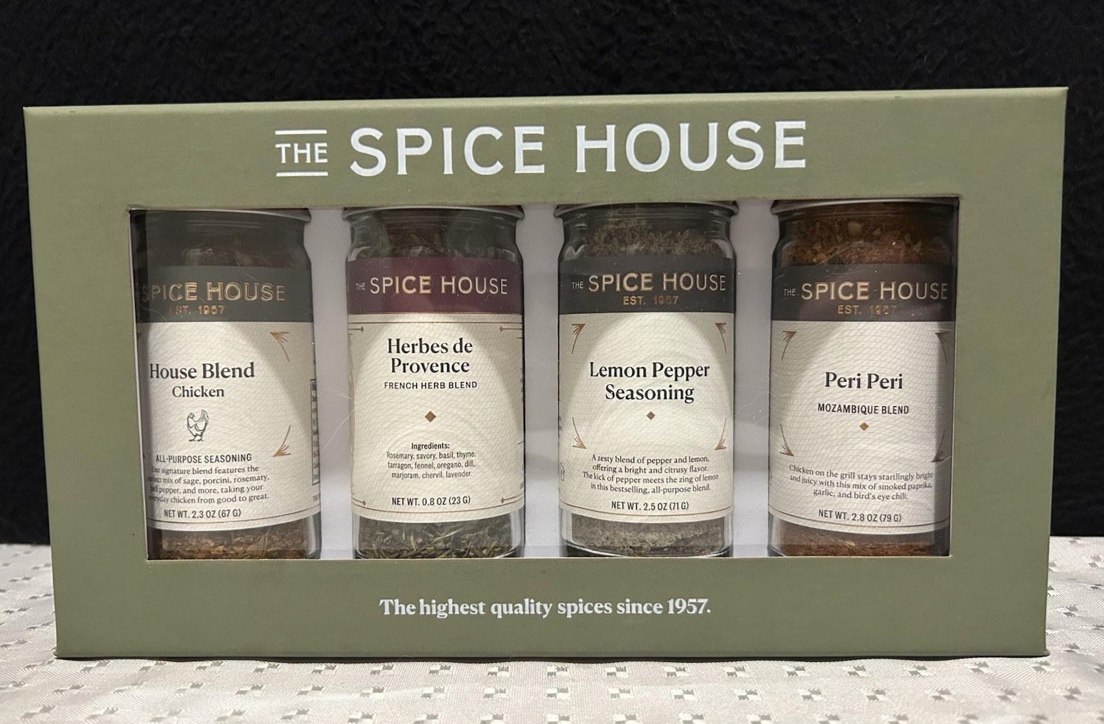 The Spice House Gift Box Spice Set with 4 different Unopened Everything Chicken