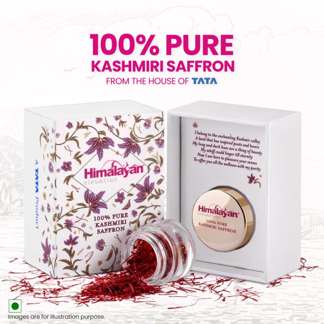 Himalayan Elevation Original Kashmiri Saffron/Kesar, 0.5g, A TATA product