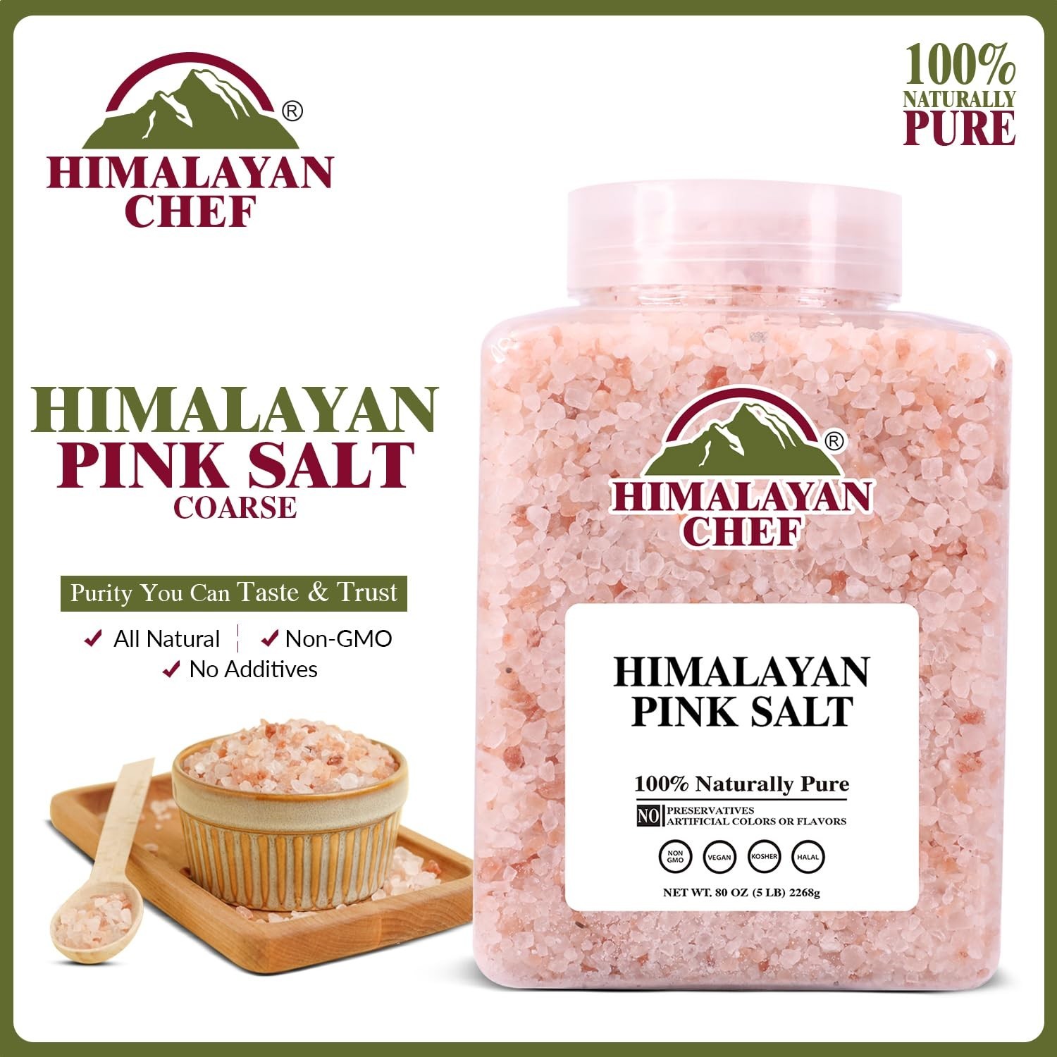 Coarse Pink Himalayan Salt, 5 lbs 2-Pack – Pure, Natural, Mineral-Rich, Koshe…