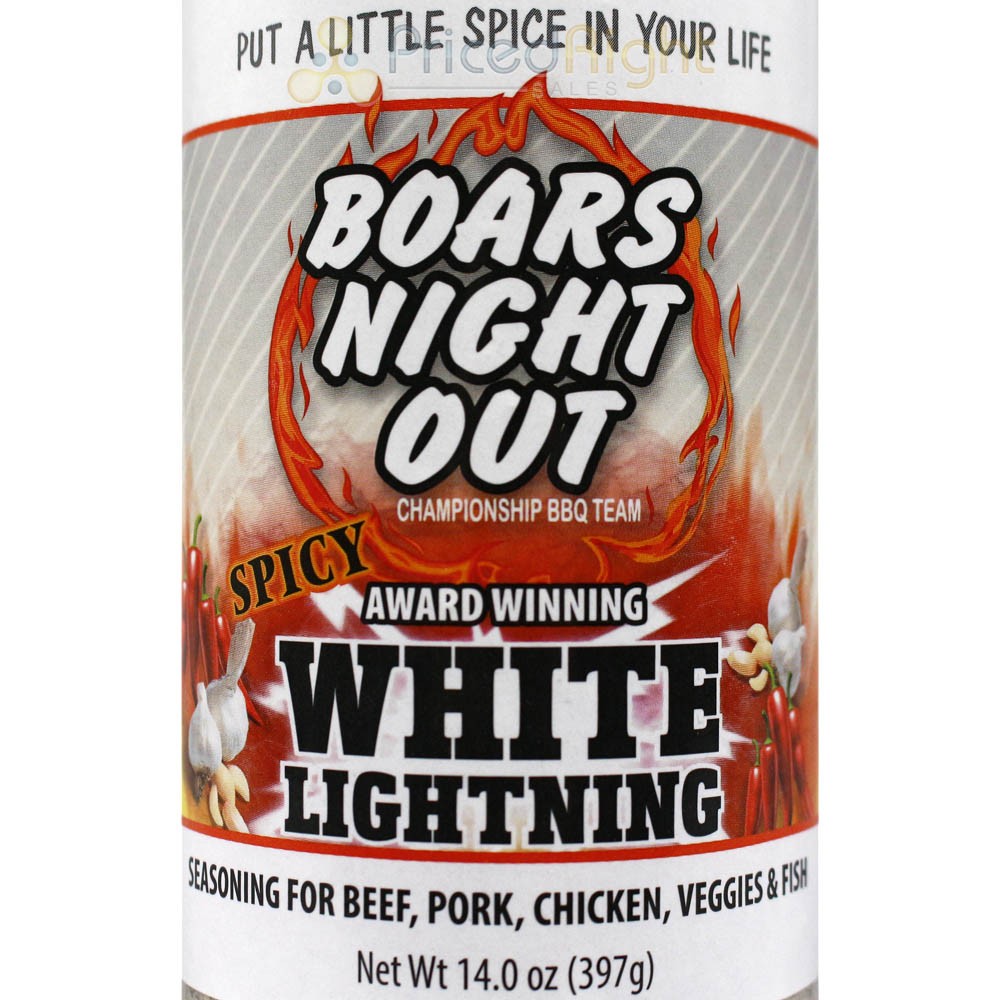 Boars Night Out Spicy White Lightning 14 Oz Bottle Award Winning Seasoning