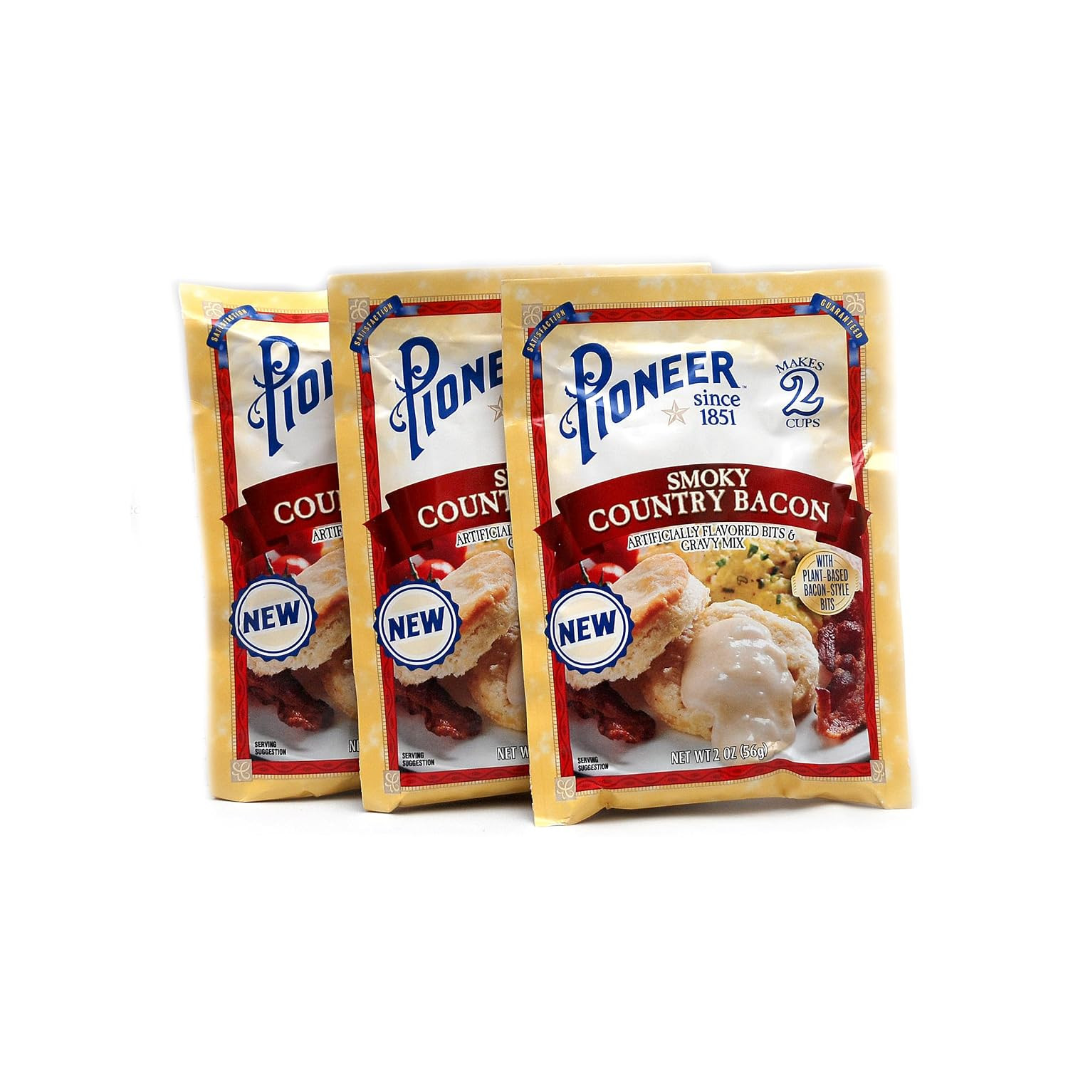 Pioneer Smoky Country Bacon Gravy Mix, 2 Oz Packet, Pack of 3