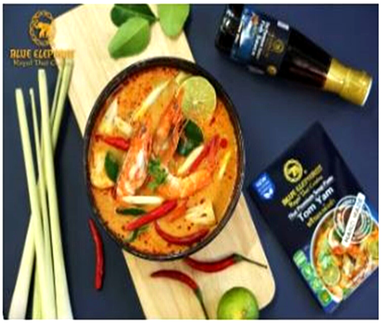 6 x Blue Elephant Tom yam chilli paste 70g.Natural Product No Preservatives