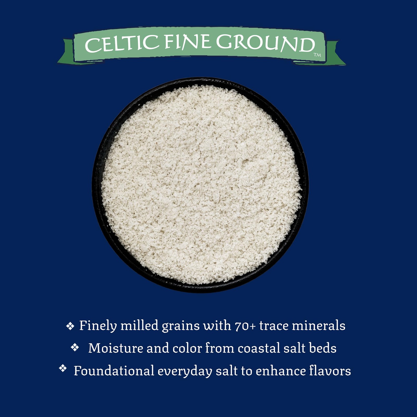 Fine Ground Natural Mineral Salt Cooking Baking Seasoning 0.5 lb Resealable Bag