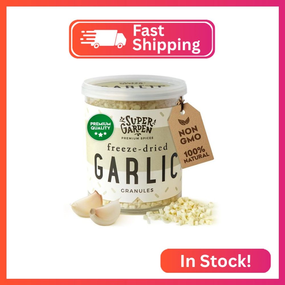 Super Garden Freeze Dried Garlic Granules | 100% Natural, No Artificial Additive