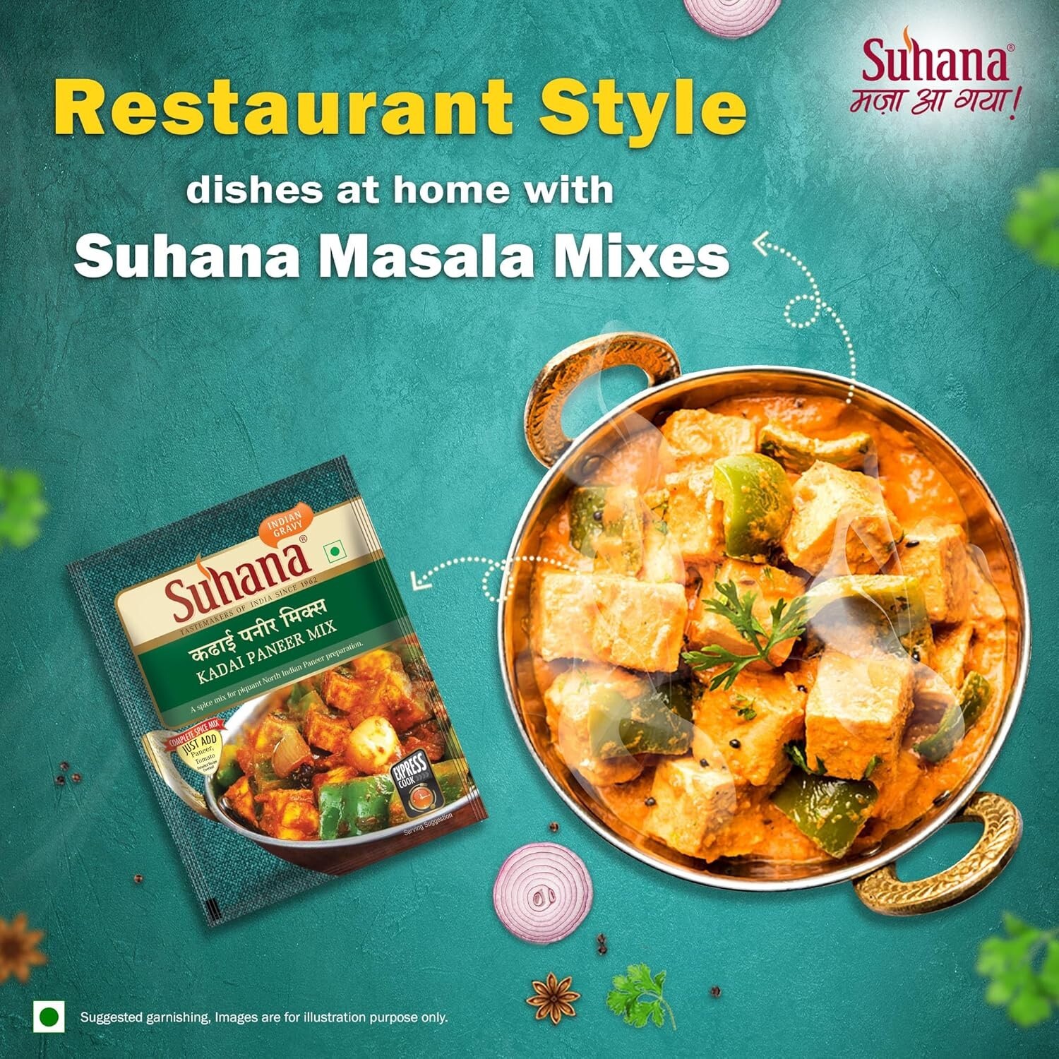 Suhana Kadai Paneer Mix no added colour Use for Quickly cooks in minutes