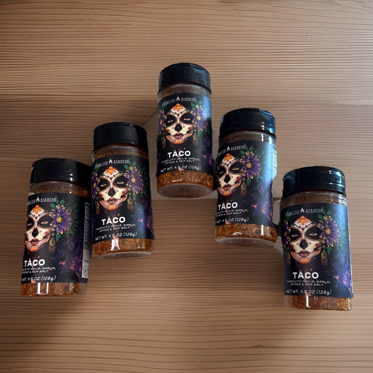 Spanglish Asadero Taco Seasoning 5 Pack Lot Chilis Garlic Spice Sea Salt Mexican