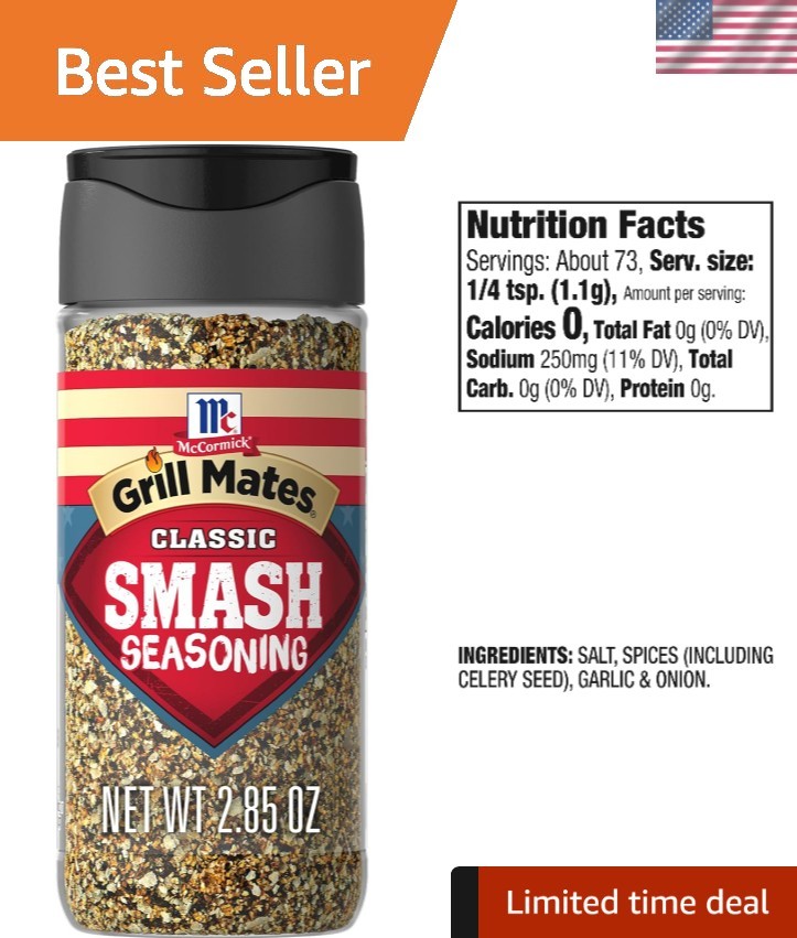 Restaurant-Style Smash Burger Seasoning by McCormick – 6 Bottles of 2.85 oz Each