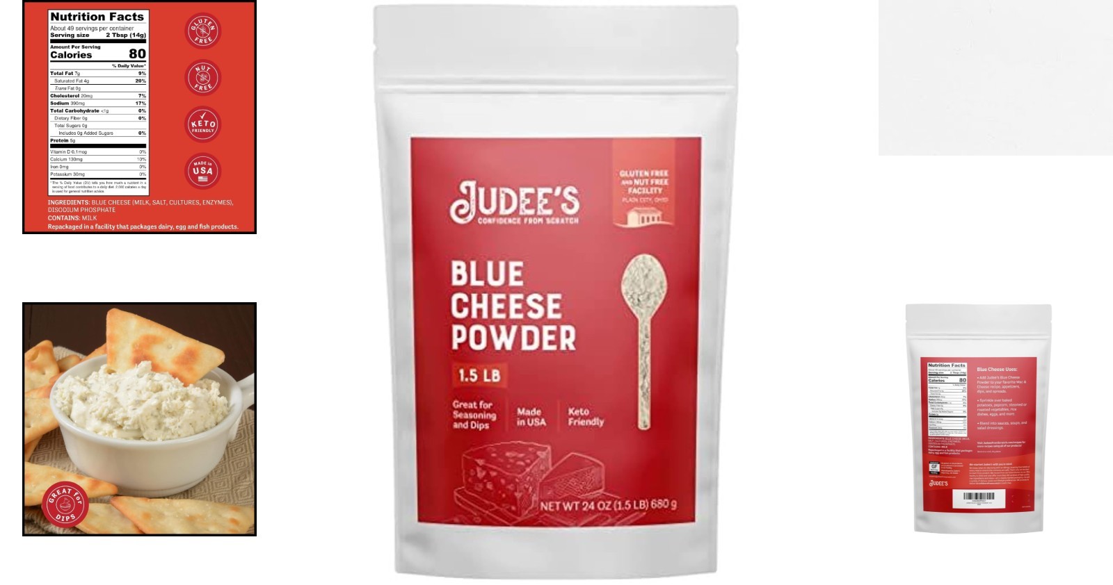 1.5 lb Judee’s Nut-Free Blue Cheese Powder for Dips, Sauces & Seasonings
