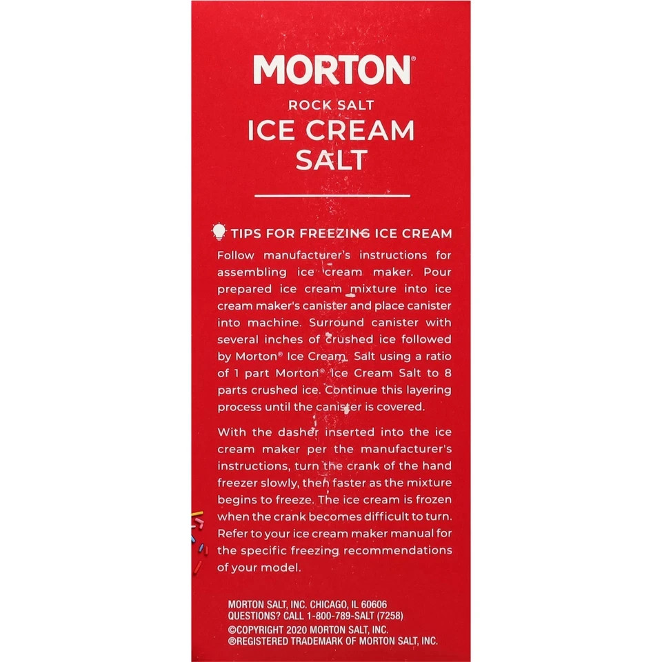 (2 pack) Morton® Ice Cream Salt, Rock Salt for Ice Cream Making, 4 lb each Box