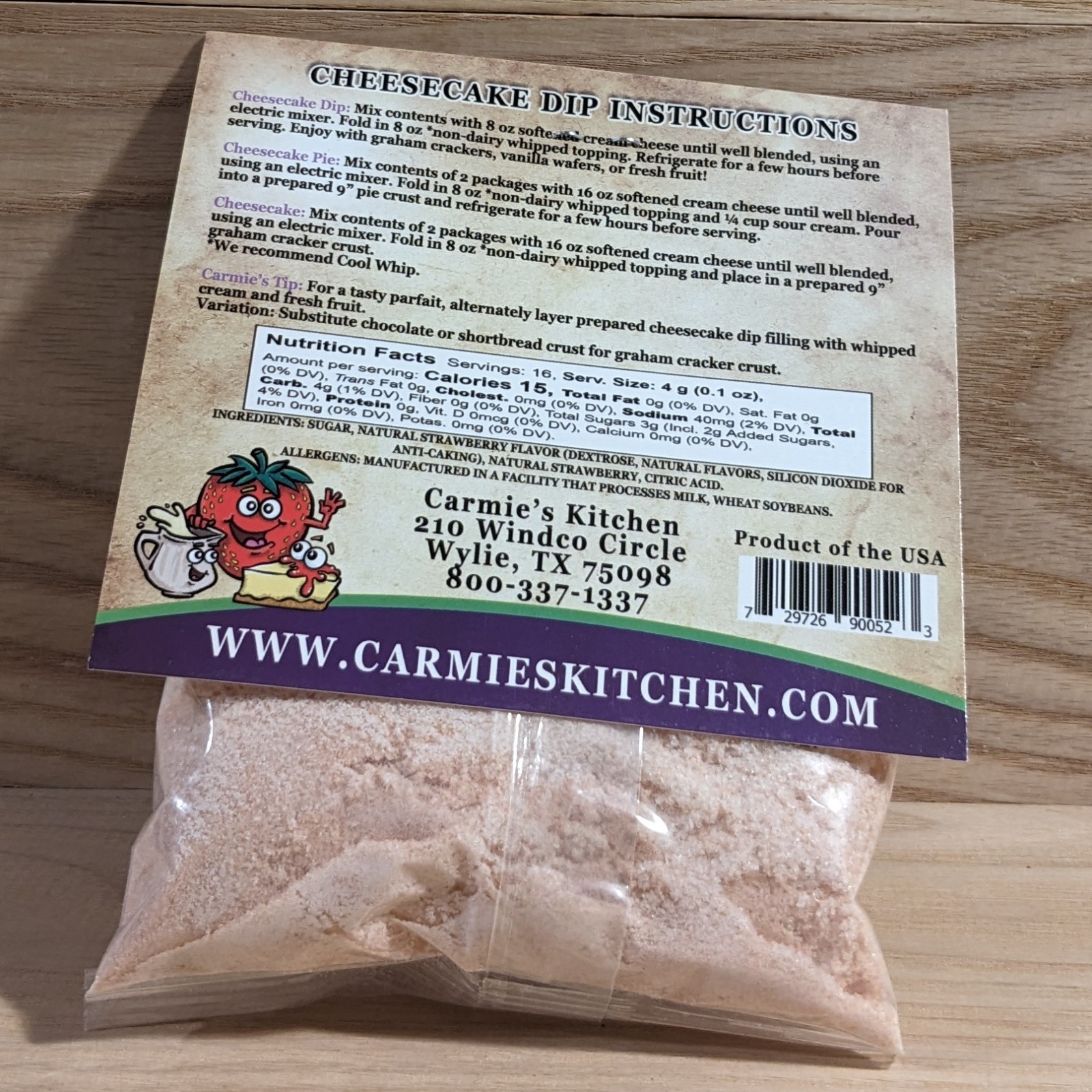 Carmie’s Kitchen Cheesecake Dip Mix (Strawberries N Cream)