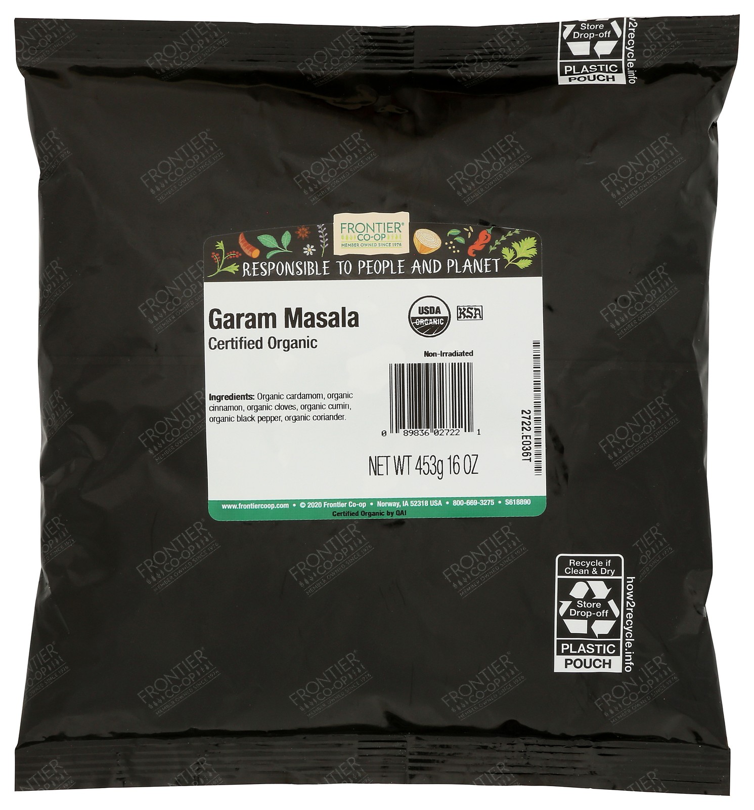 Organic Garam Masala Spice Blend By Frontier 16 Oz 1 Pack