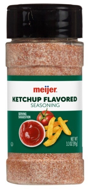 Meijer Ketchup Flavored Seasoning Shaker Tangy Popcorn Fries Dips Salt, 3.3 oz