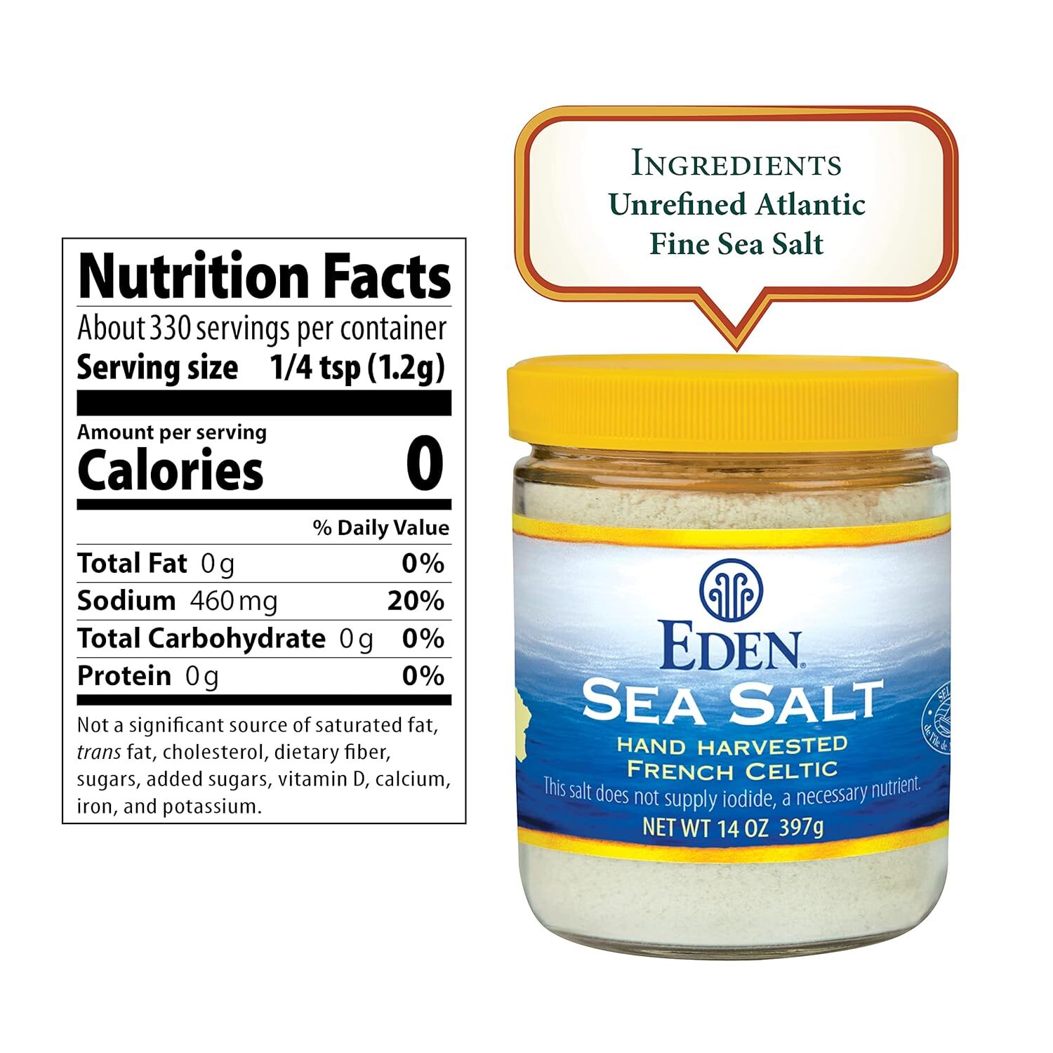 Sea Salt, Hand Harvested French Celtic, Stone Ground (Fine), Trace Minerals