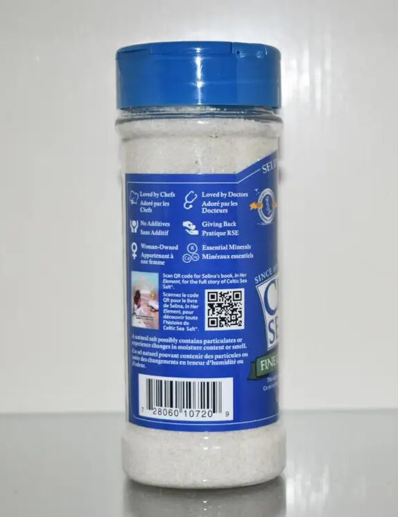 Selina Naturally Celtic Sea Salt Fine Ground SEL FIN Vital Mineral Blend 8 oz
