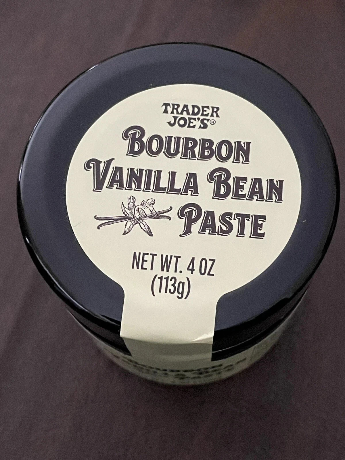 Trader Joe’s Bourbon Vanilla Bean Paste Extract 4oz Jar Intense Flavor Sealed