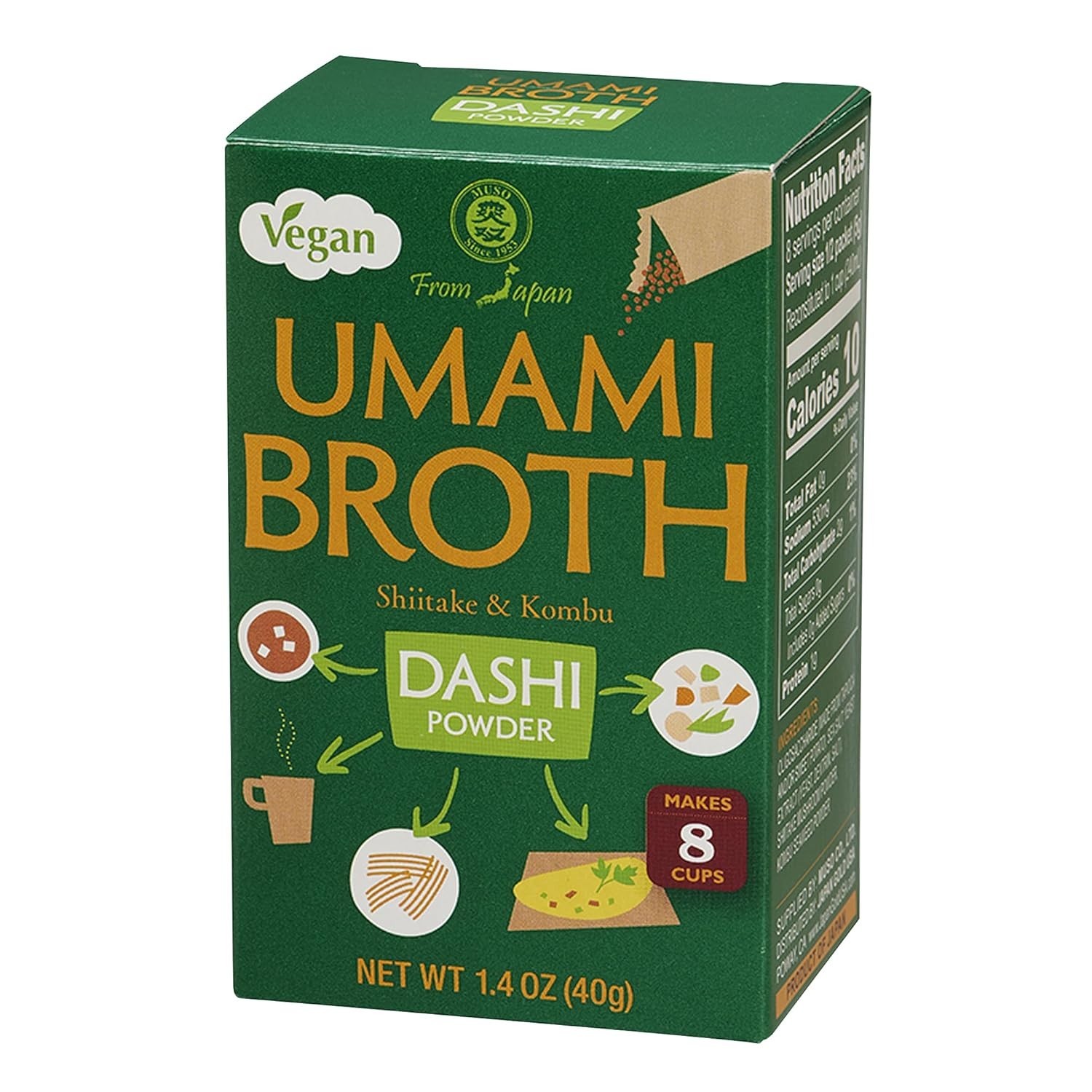 Japanese Dashi Powder Umami Seasoning 4 Sachets 1.4oz Flavor Boost