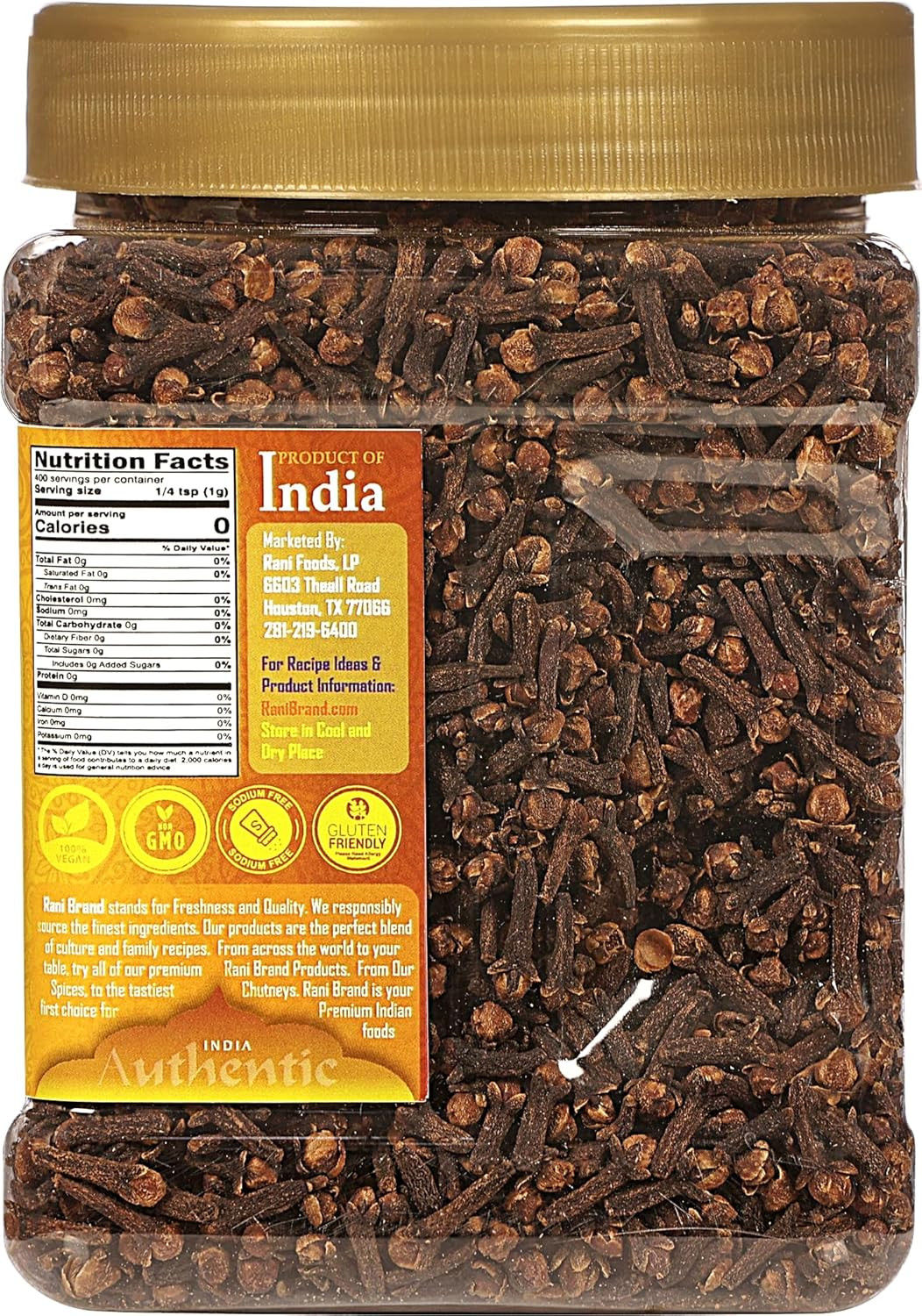 Rani Cloves Whole (Laung) 14Oz (400G) Great for Food, Tea, Pomander Balls and Po