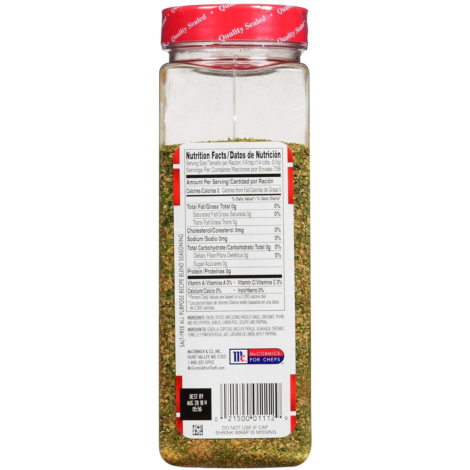 Versatile Salt-Free Seasoning Blend, 13 Oz – Perfect for Chefs & Health Lovers