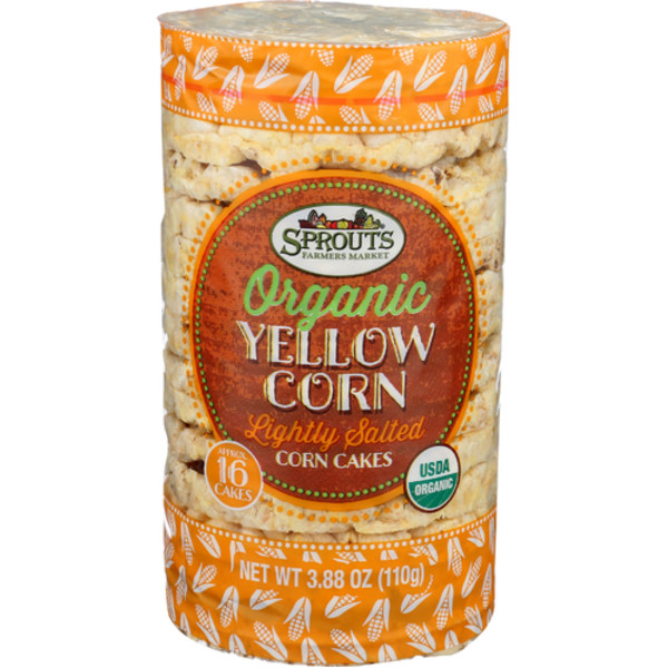 Sprouts Organic Lightly Salted Yellow Corn Cakes 3.88 oz – 3 Packs