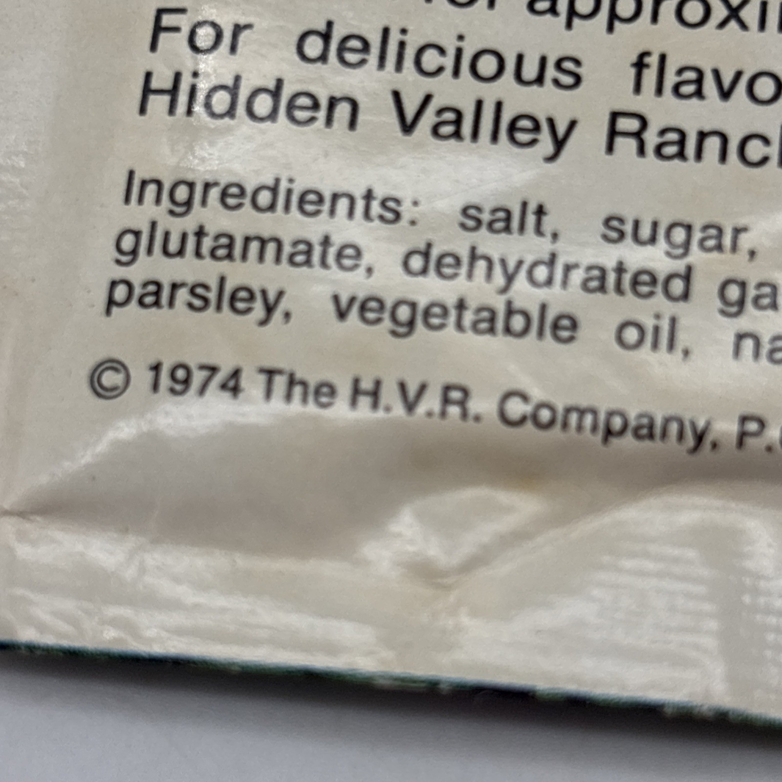 Vintage Hidden Valley Ranch Green Goddess Salad Dressing Mix 1974 Movie Prop