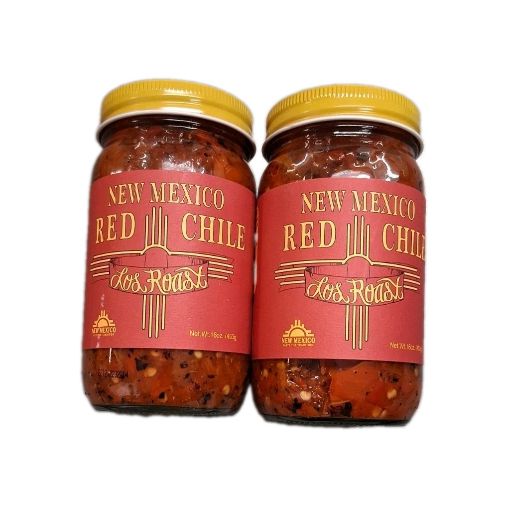 New Mexico Hatch Red Chile (2) Medium 16 Oz Los Roast Salt Garlic Gluten Free