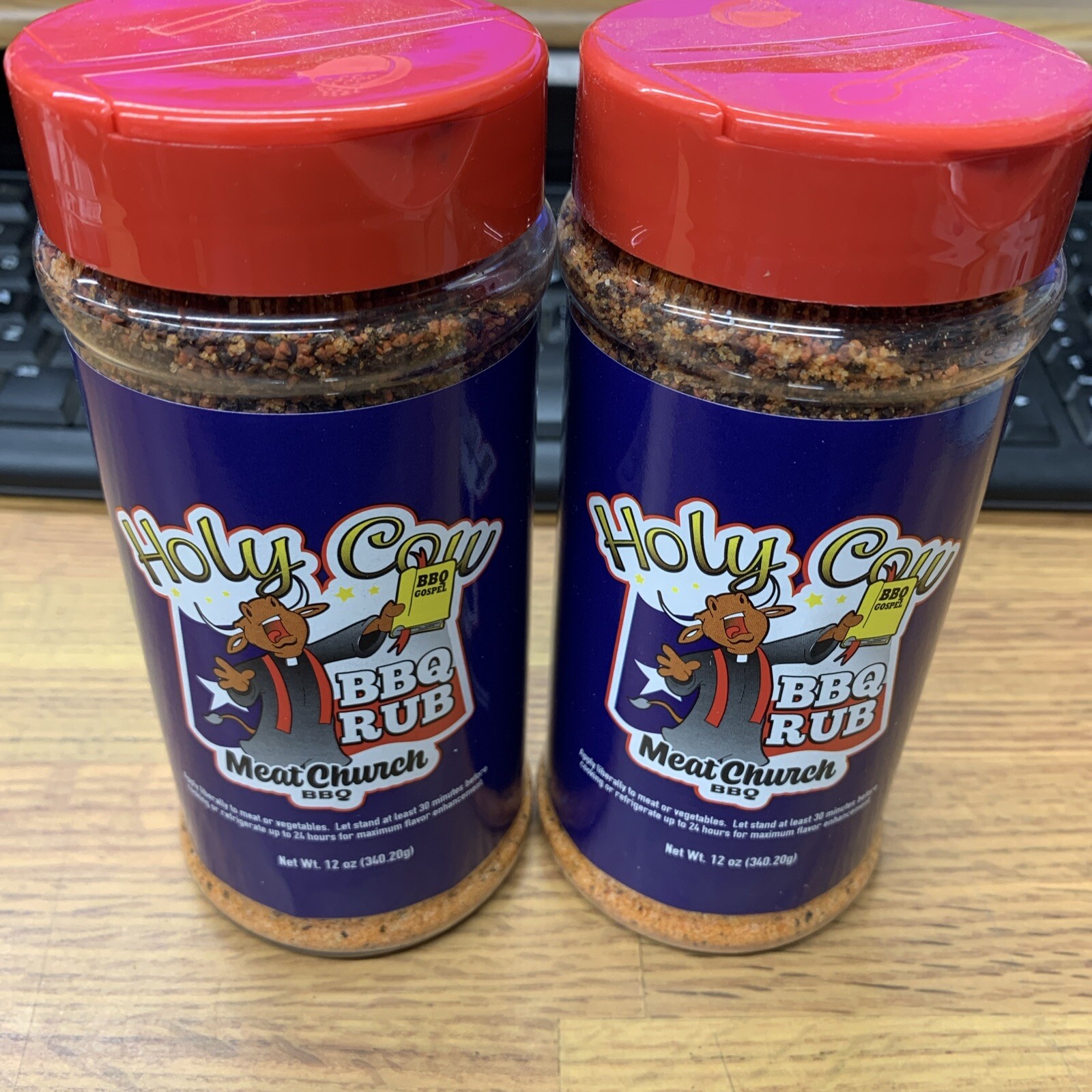 NEW Meat Church BBQ Rub Seasoning Combo: Two Bottles of Holy Cow (12 oz) BBQ Rub