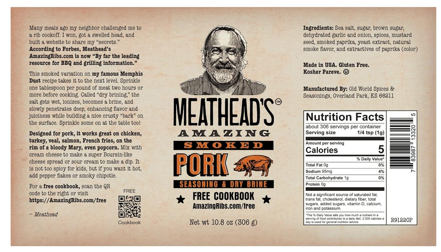 Meathead’S Amazing Smoked Pork Seasoning and Dry Brine – Large 10.8 Oz