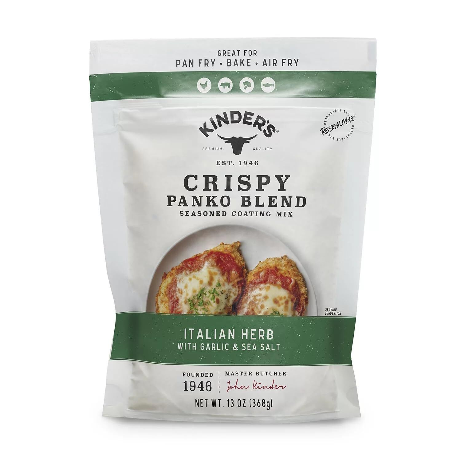 Kinder’s Crispy Panko Blend, Italian Herb with Garlic and Sea Salt, 13 Ounce