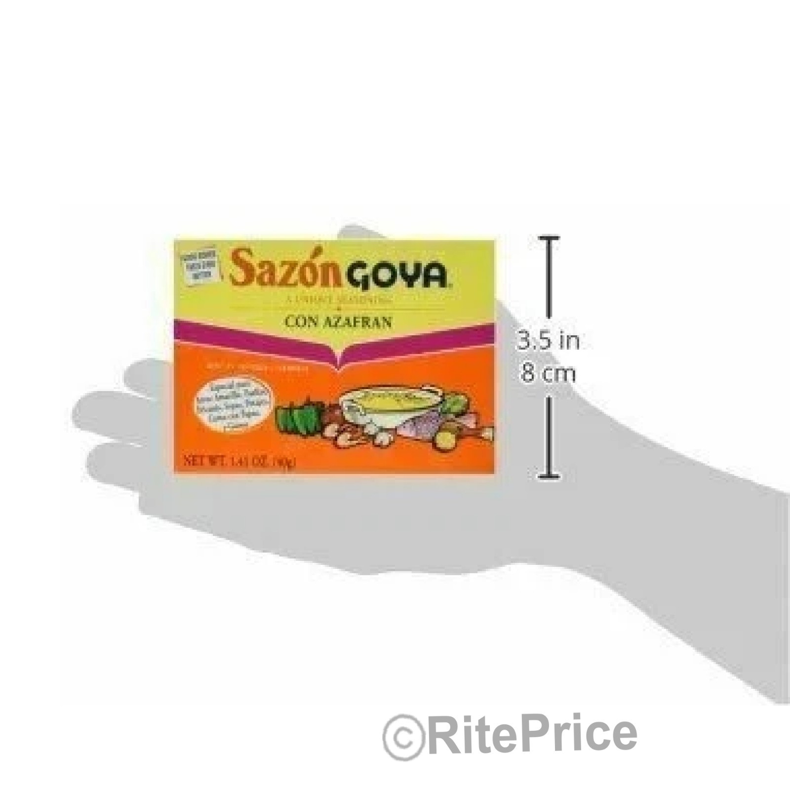 Sazon GOYA with Azafran (Saffron) 1.41Oz. (3 Pack) (8 Packets on each pack) New