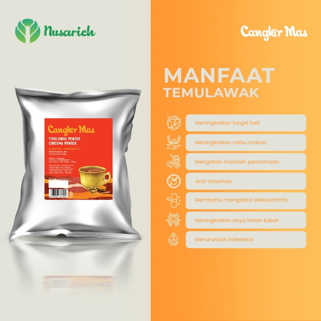 Temulawak Powder 1kg Curcuma Drink Mix, Culinary Grade Natural Spice