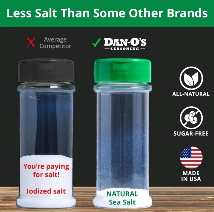 Dan-O’s Original All-Purpose Seasoning 2.5 Oz Bottle Low Sodium No Sugar No MSG