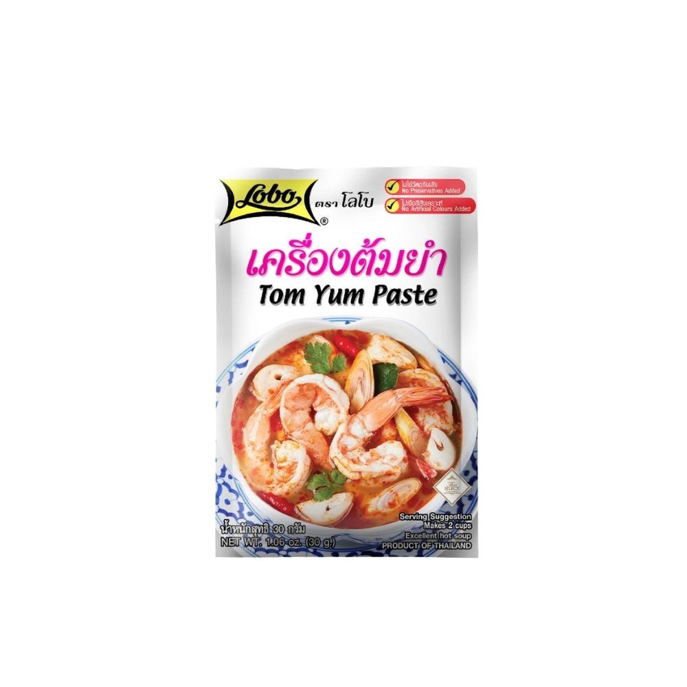 Lobo Tom Yum Paste 3 Pack Authentic Thai Hot & Sour Soup Base Cooking Paste 30g