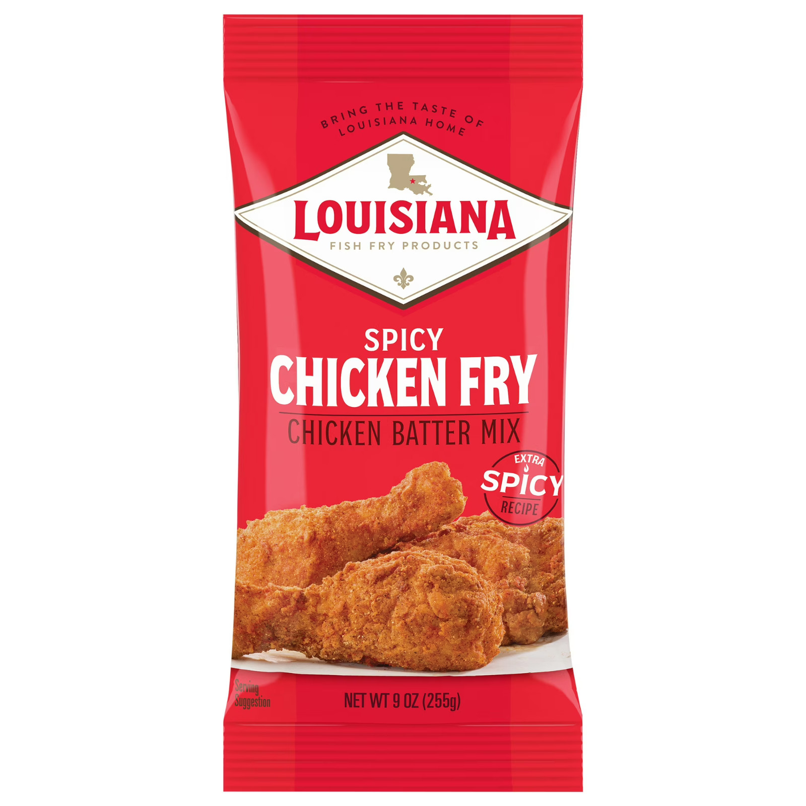 (12 Pack) Louisiana Fish Fry Crispy Spicy Chicken Fry Mix – 9 oz Bags Bulk
