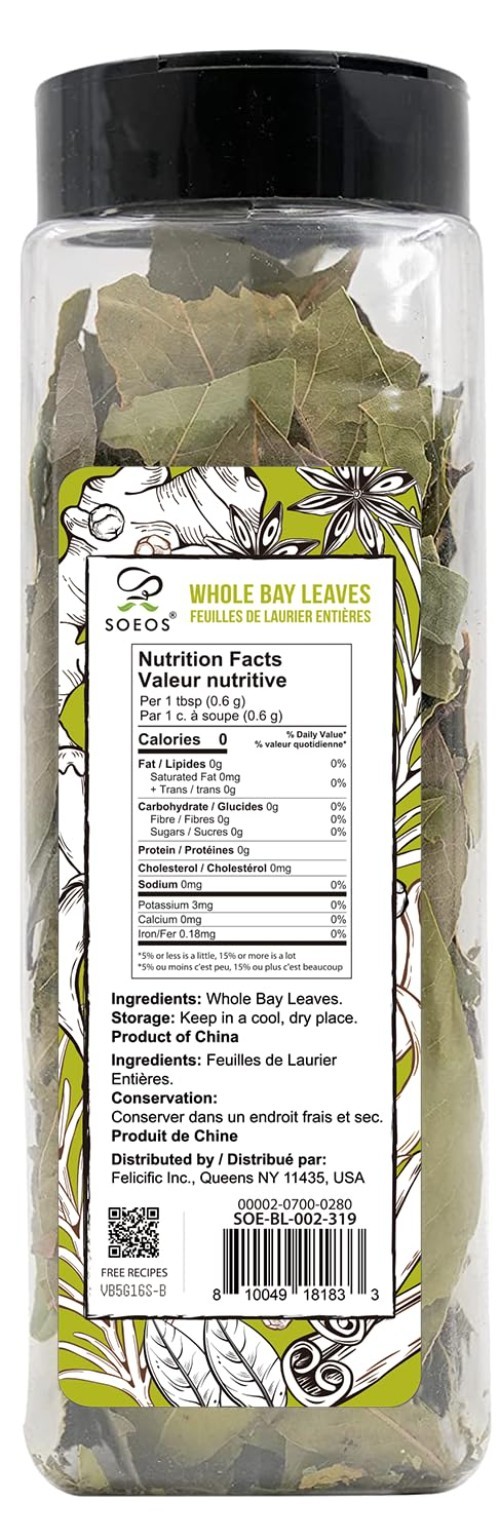 Freshly Packed Whole Bay Leaves, 2 oz – Enhance Your Culinary Creations