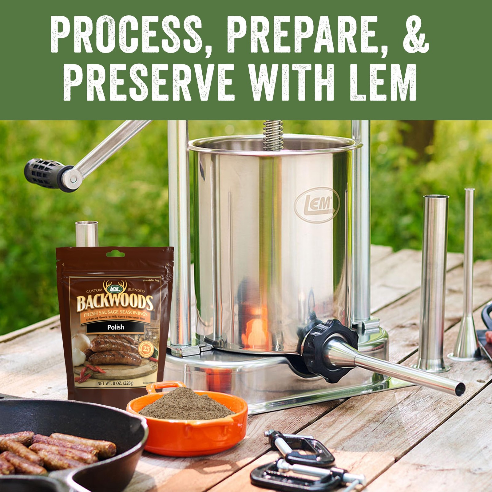 LEM Products Backwoods Polish Fresh Sausage Seasoning, 1 Ounce (Pack of 1)