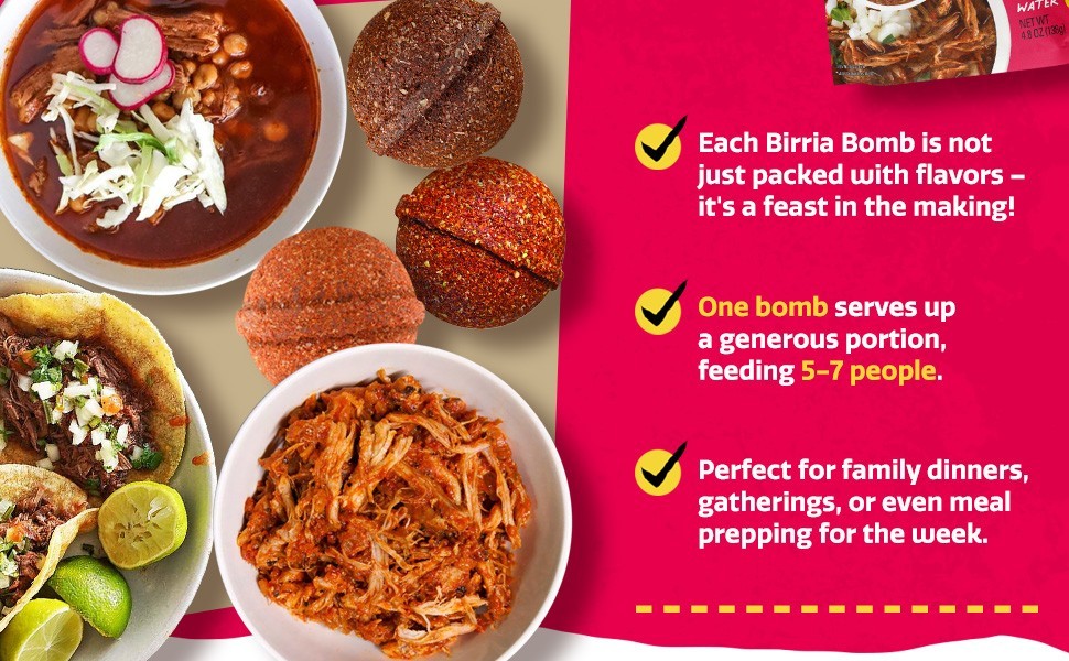 Pozole, Tinga & Birria Bomb Seasonings Spice Mix for Tacos, Tortas, Nachos Soup