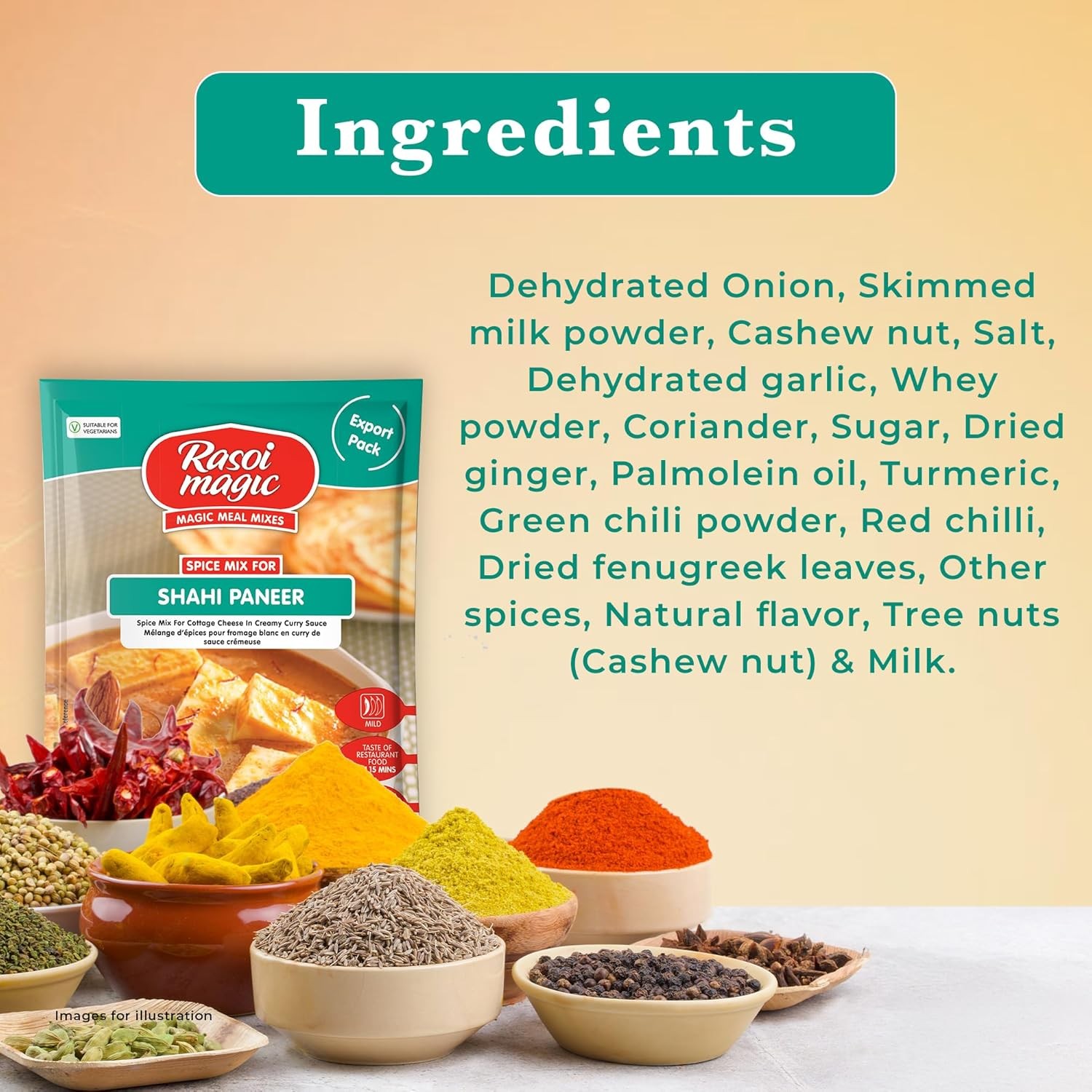 Rasoi Magic Spice Mix for Shahi Paneer 60g | Ready to cook