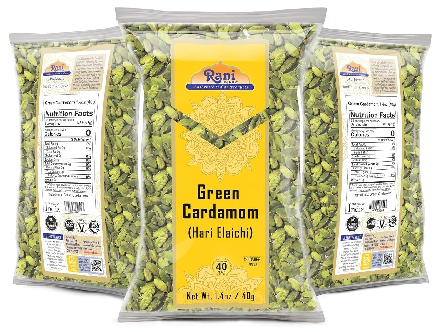 Rani All Natural Green Cardamom Pods 1.4oz – Kosher, & Gluten-Friendly