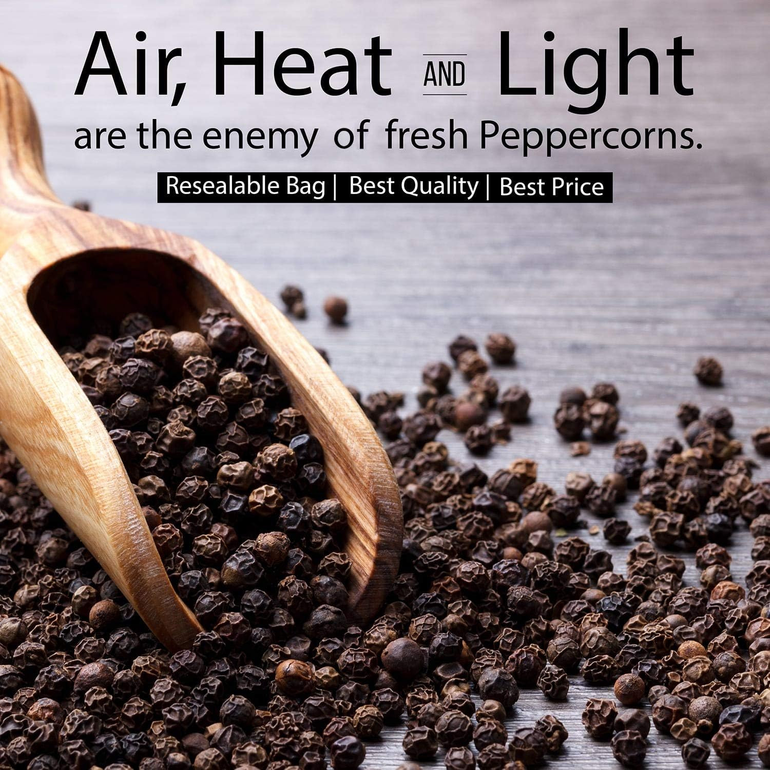 Tellicherry Black Peppercorns for Grinder Refill – Packed in the USA – Steam Ste