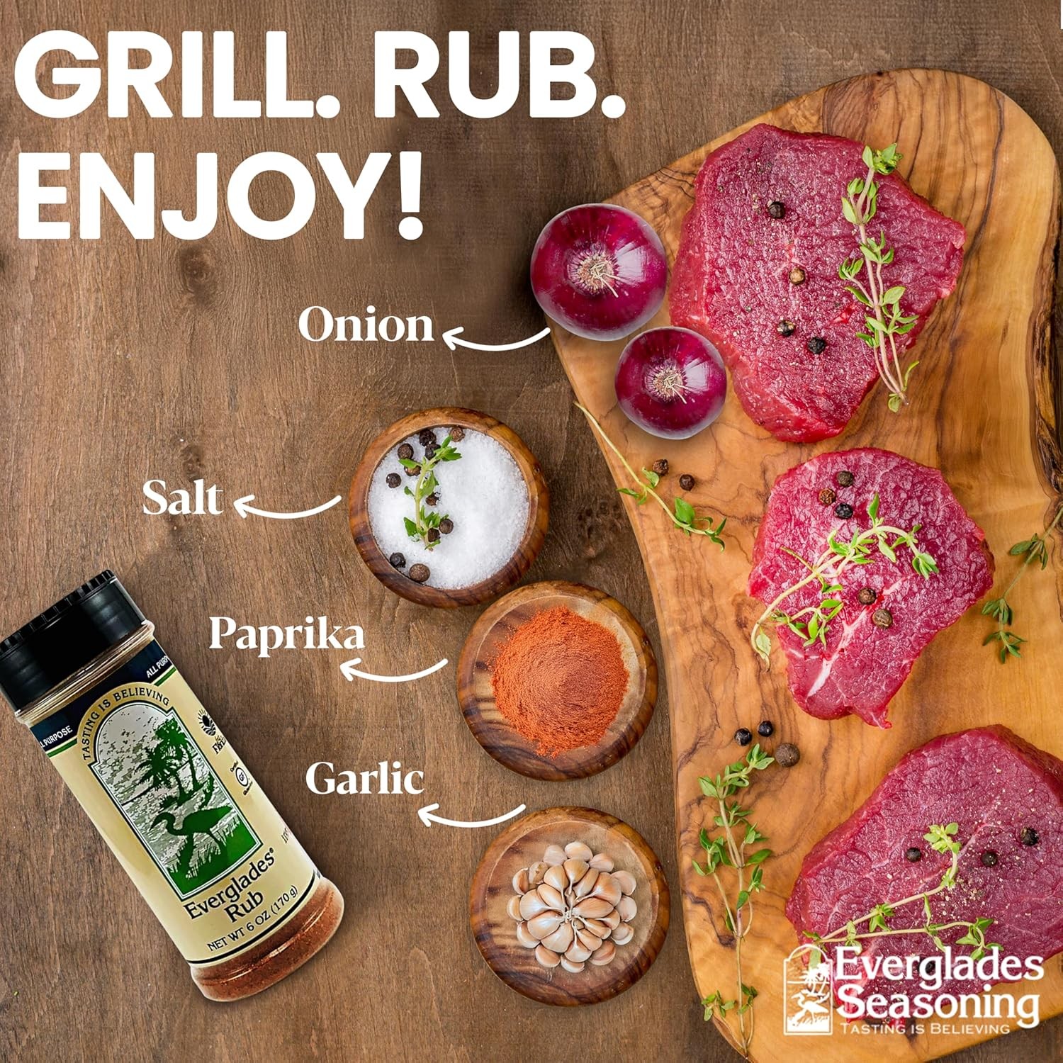 Everglades Rub Seasoning 6 oz. Sweet & Spicy BBQ Dry Rub for Meat 6-Pack